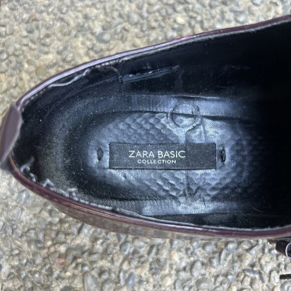 Zara Basic Y2K Maroon Double Buckle Monkstrap Platform Shoes Size 8 - Picture 6 of 9